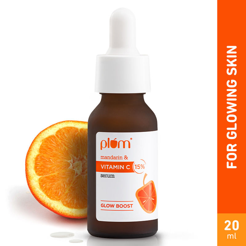 PlumMandarin & Vitamin C 15% Serum Glow Boost- Dermat Tested To Fight Dark Spots- Pigmentation & Dull Skin