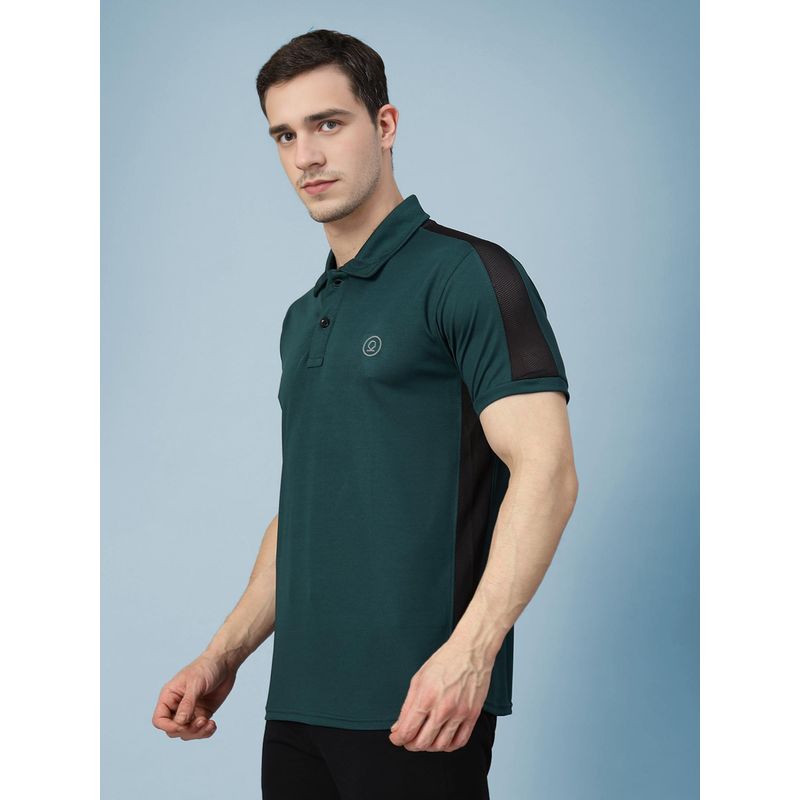 CHKOKKO Polyester Solid Active Sports Wear Half Sleeve Gym Polo T-Shirt (M)