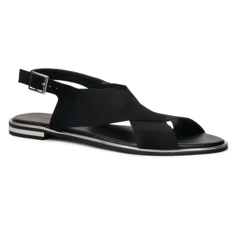 Black best sale elastic sandals
