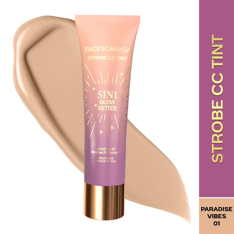 Faces Canada Strobe CC Tint - Paradise Vibes 01, 5in1 with BB & CC Cream & Highlighter