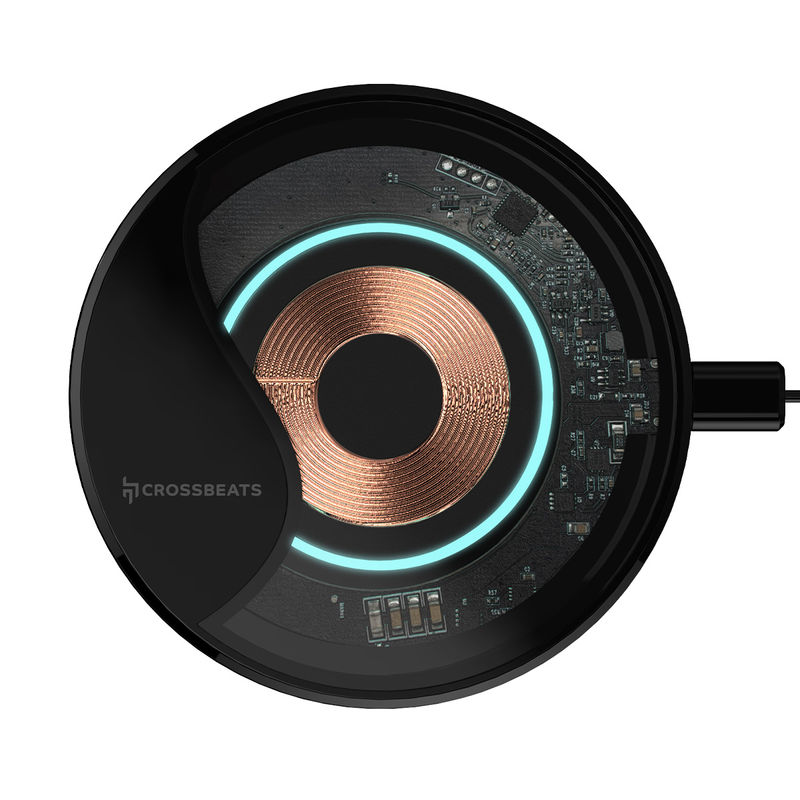 Crossbeats Turbo Qi Certified Fast Wireless Charger  Black 