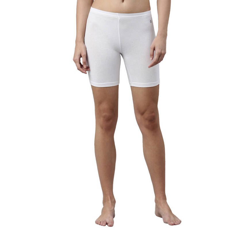 Enamor Mid Rise Fabulous Inners Shorts Mid Thigh Length Hugged Fit Stretch Cotton E032 (XL)