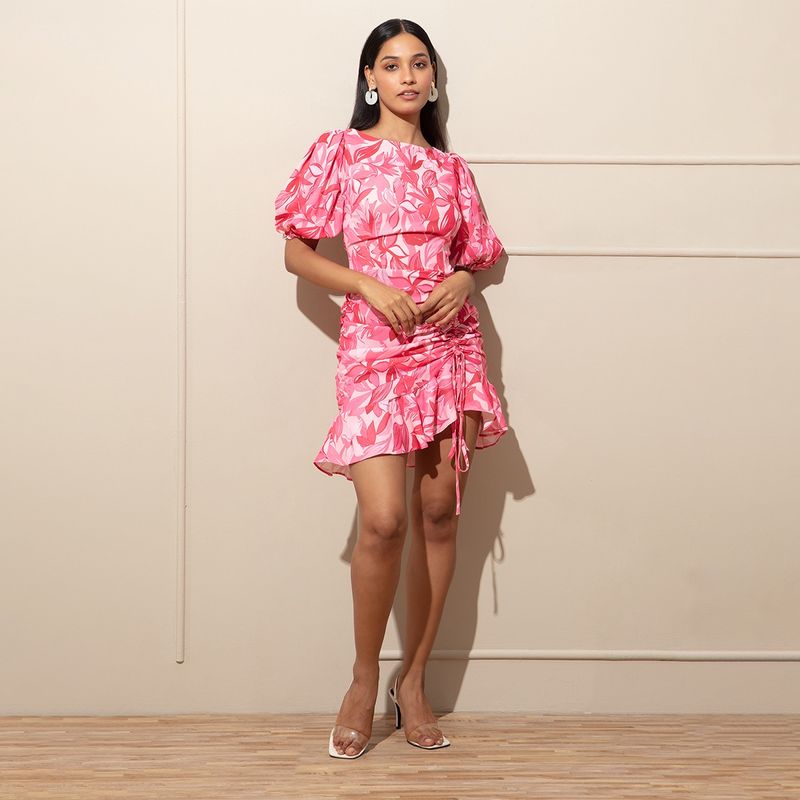 RSVP by Nykaa Fashion Pink A Magical Summer Bloom Dress (L)