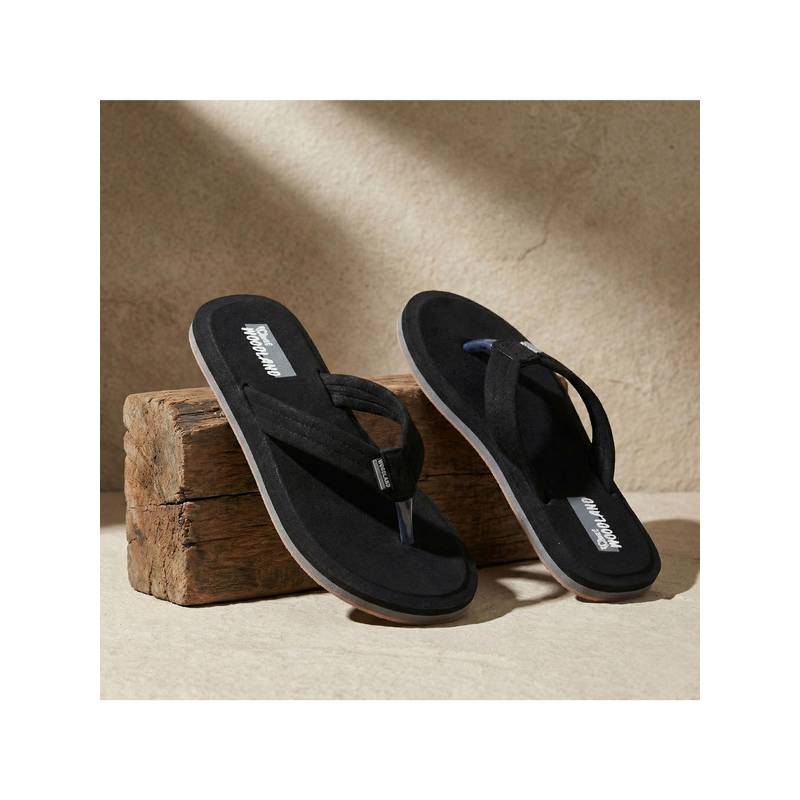 WOODLAND Women's Black Comfortable Soft Sole Lightweight Home Wear Flipflops (EURO 39)