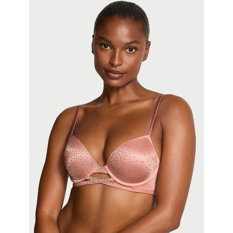 Victoria's Secret Very Sexy Sparkle Crystal Shine Cradle Pink Push-Up Bra (32A)