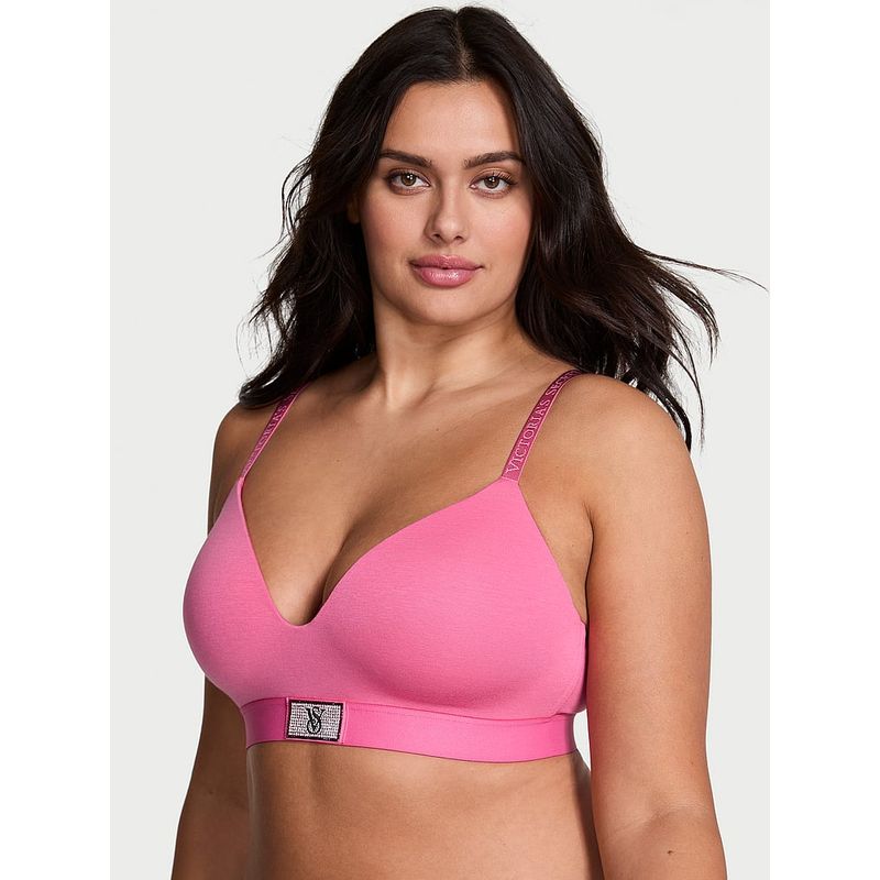 Victoria's Secret The T-Shirt Shine Patch Lightly Lined Pink Wireless Bra (34C)