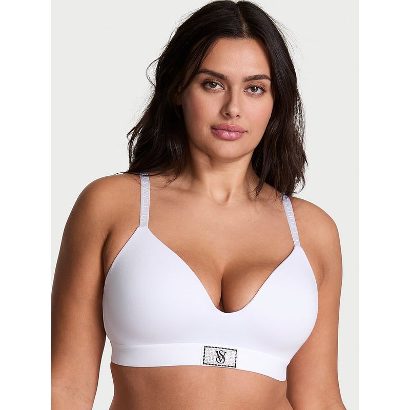 Victoria's Secret The T-Shirt Shine Patch Lightly Lined White Wireless Bra (32C)