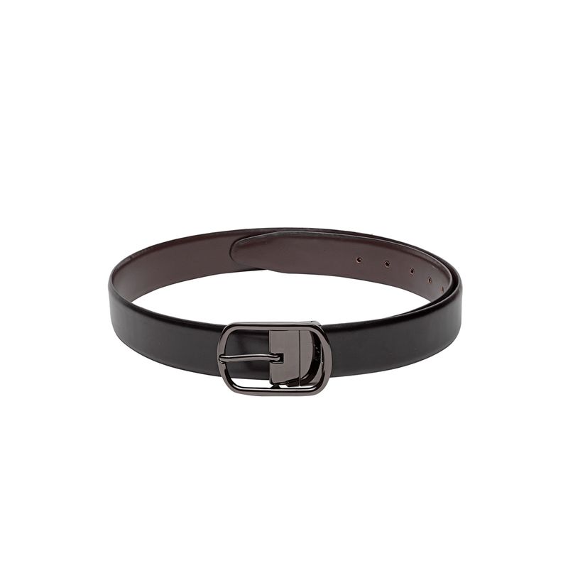 Teakwood Leathers Men Black & Brown Solid Reversible Genuine Leather Belt - 34