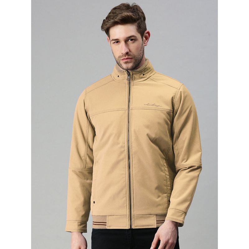 SHOWOFF Men Beige High Neck Jacket (XL)