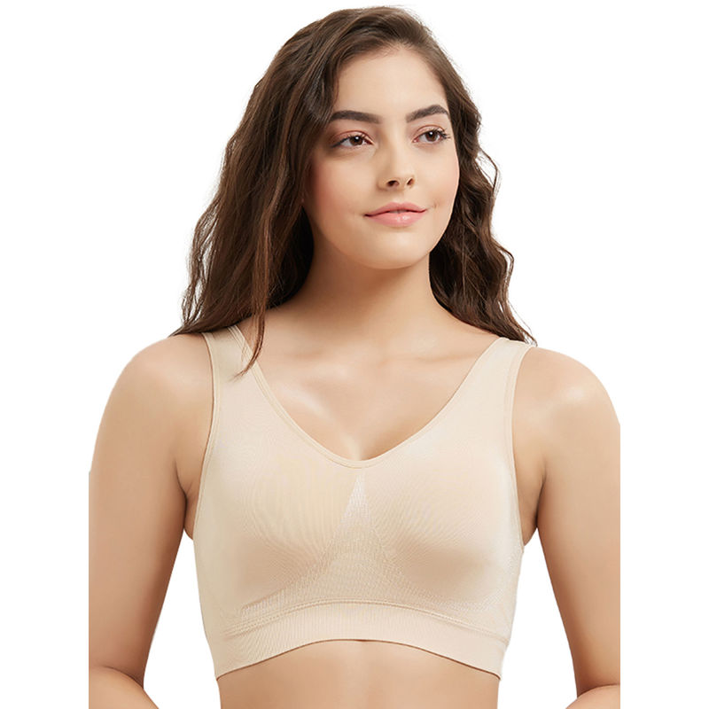 Wacoal B-Smooth Padded Non-Wired Full Coverage Seamless T-Shirt Bra - Beige (36)