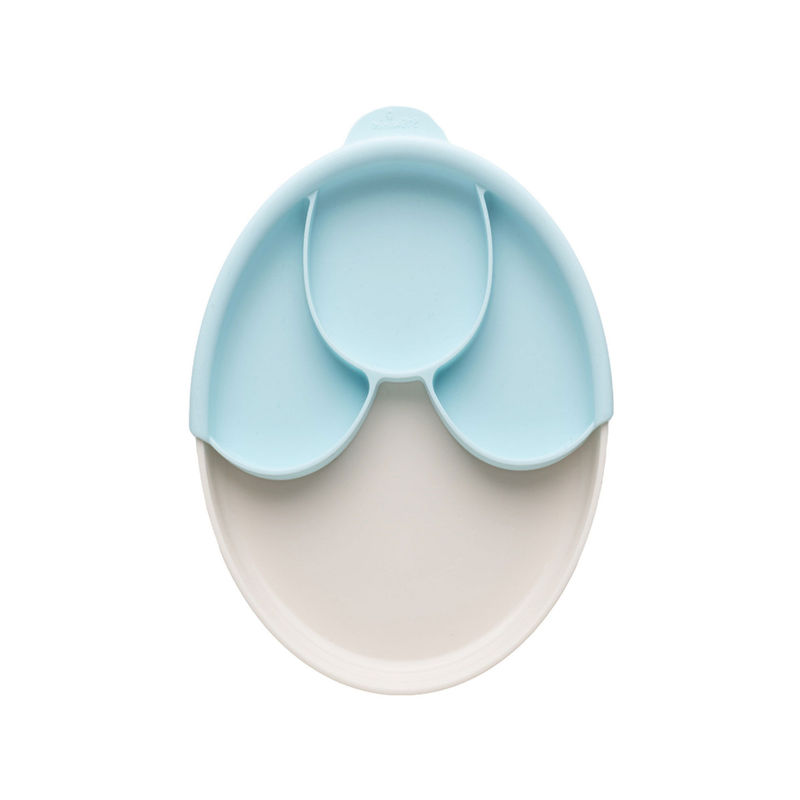 Miniware healthy meal suction plate with dividers set vanillaaqua set