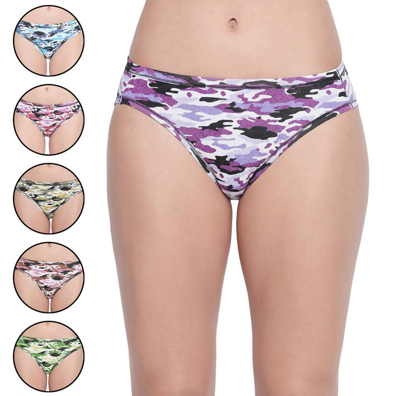 BODYCARE Pack of 6 Premium Printed Hipster Briefs - Multi-Color (L)