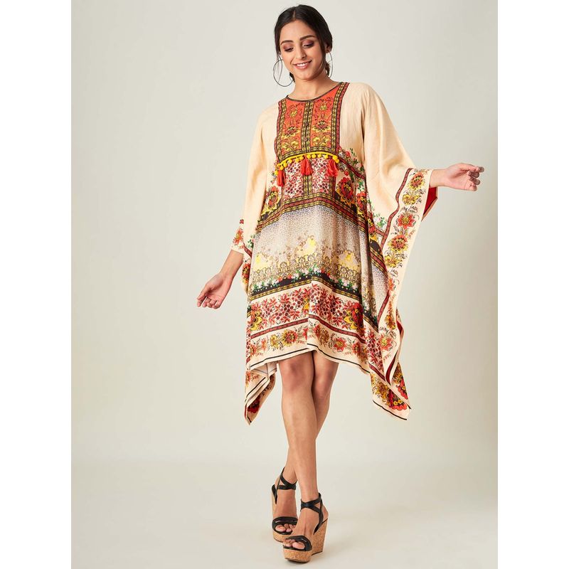 The Kaftan Company Multi- Color Floral Resort Cover-Up (3XL)