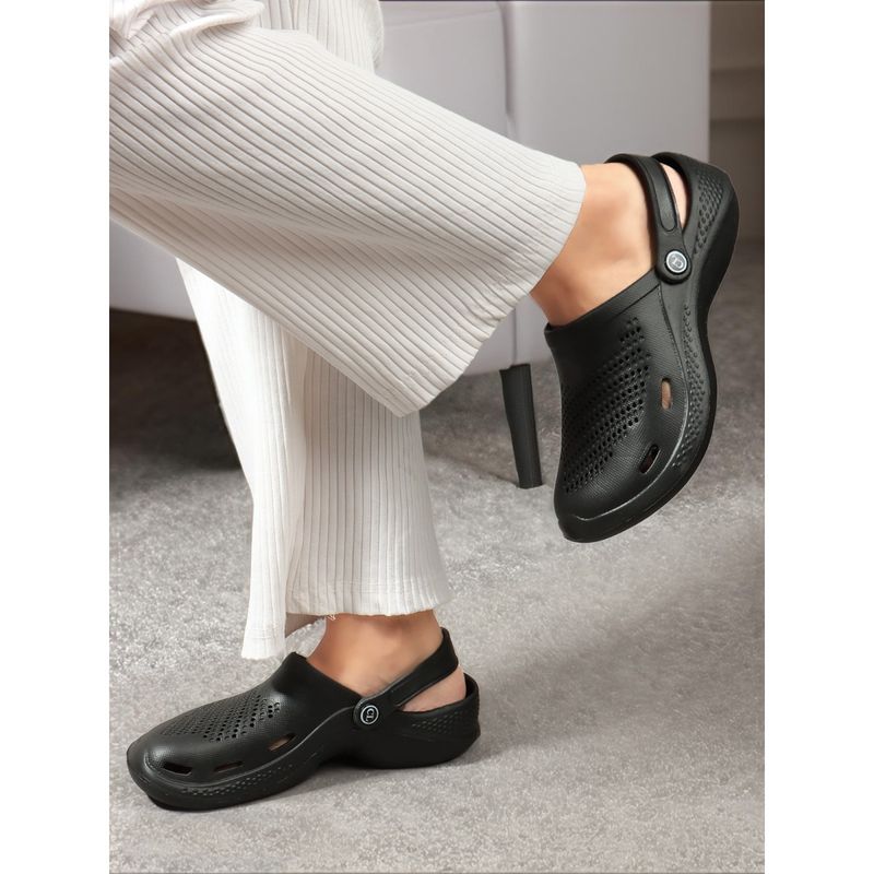 Carlton London Black Women Casual Clogs (EURO 40)