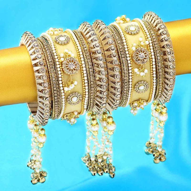 Peora Indian Wedding Fashion Designer Diamond Work Bangle Set (PF51B17LCT) Buy Peora Indian
