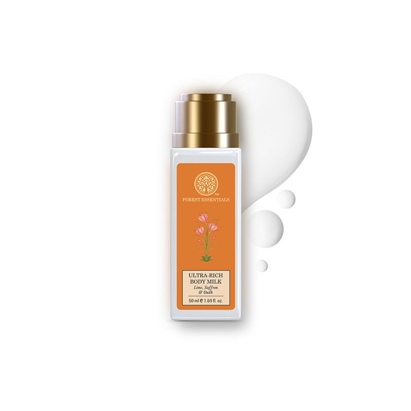 Forest Essentials Ultra-Rich Body Milk Lime Saffron & Oudh - Ayurvedic Moisturising Body Lotion