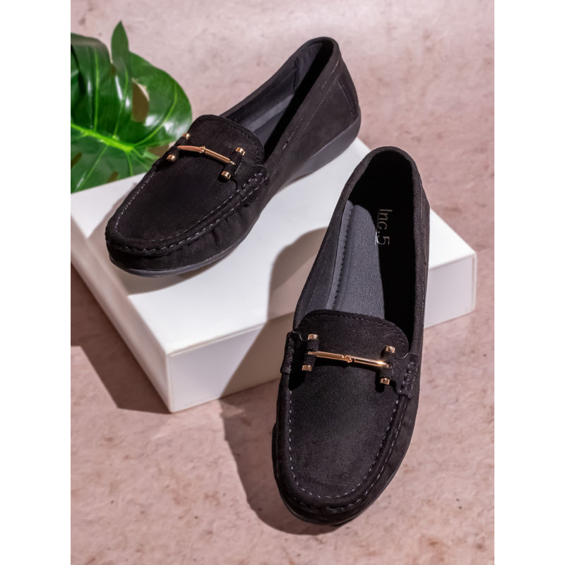 Buy Inc.5 Women Black Casual Square Toe Loafers Online
