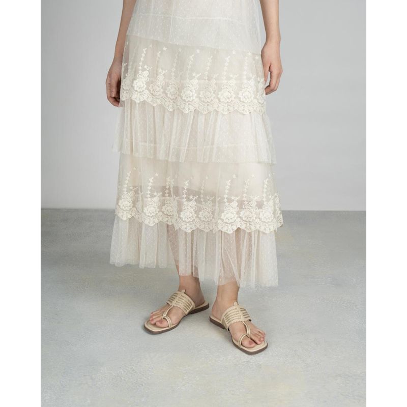 SCENTRA Women's Off-White Comfort Kolhapuris (EU 36)