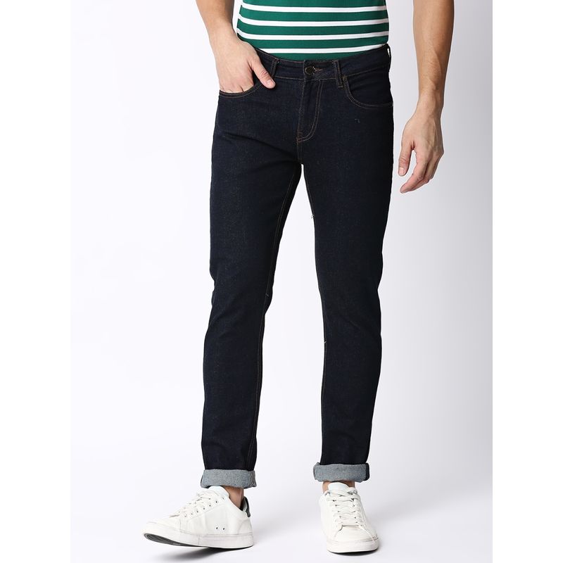 Dragon Hill Raw Blue Indigo Stretch Jeans (34)