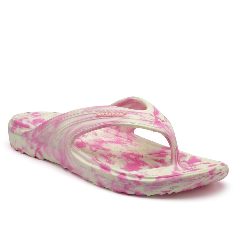 SOLETHREADS Marble Pink Printed Women Flip Flop (UK 5)