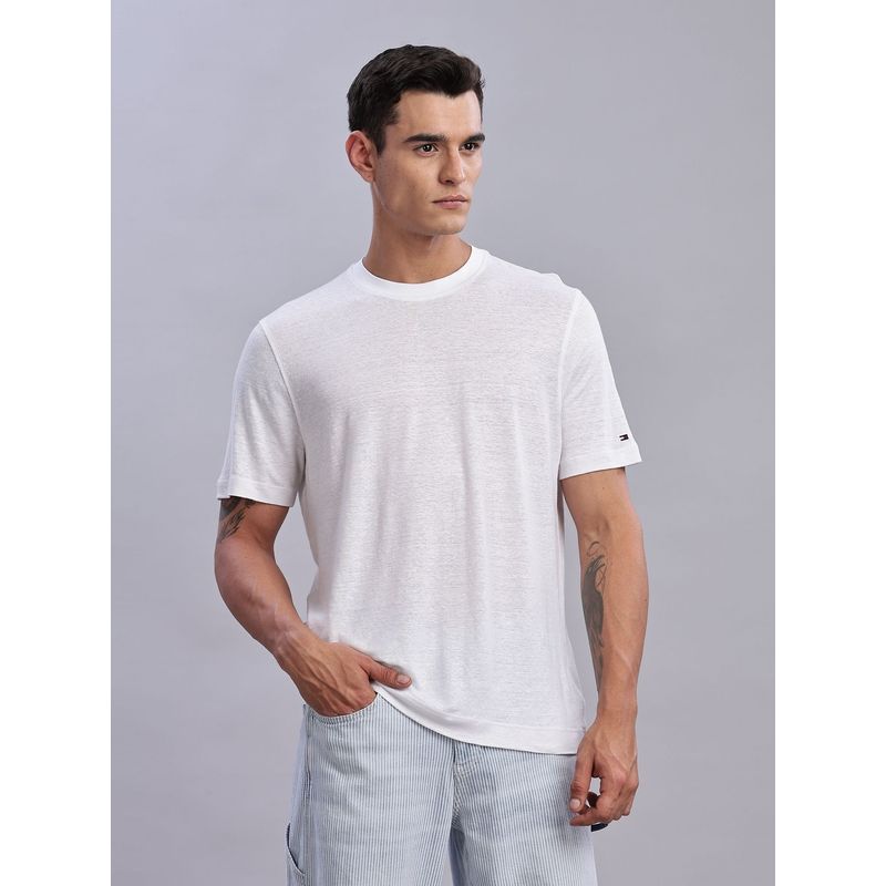 Tommy Hilfiger Mens White Solid T-Shirt (XL)