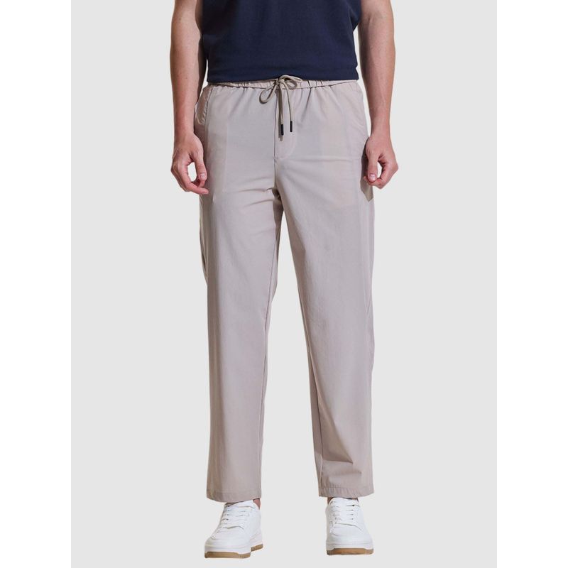 Snitch Men Beige Polyester Casual Trackpant (34)