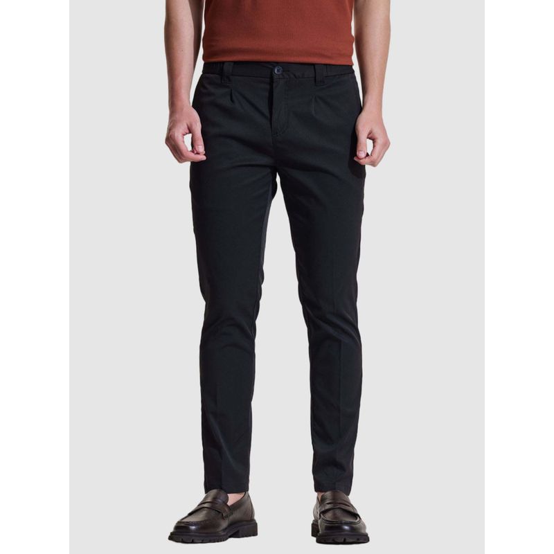 Snitch Men Black Polyester Formal Trouser (38)