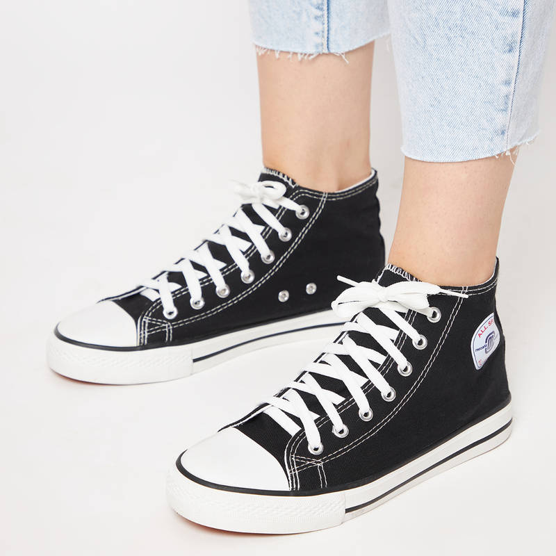 MOZAFIA Women Black Casual Comfortable Lifestyle Mid-Top Sneakers (UK 6)