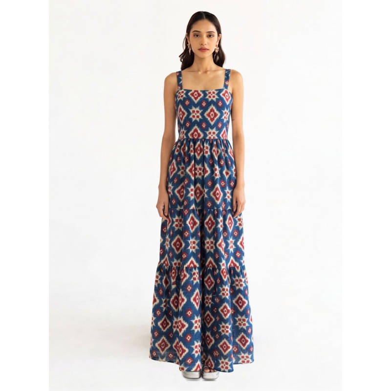 WomanLikeU Blue Printed Dress (S)