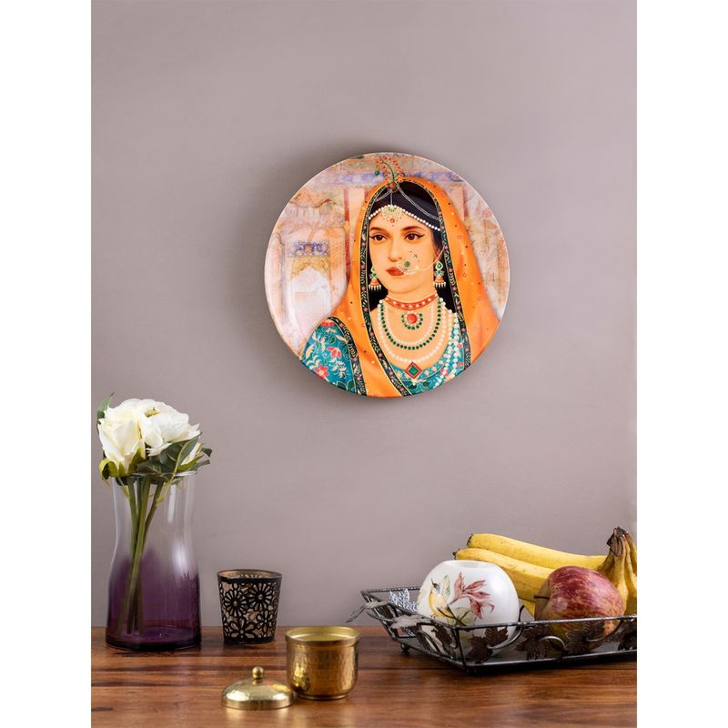 KOLOROBIA Mughal Queen Mumtaz Decorative Wall Plates 8 Inch