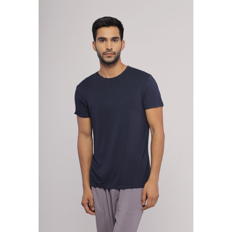 NeceSera Navy Blue Mens Lounge T-Shirt (S)