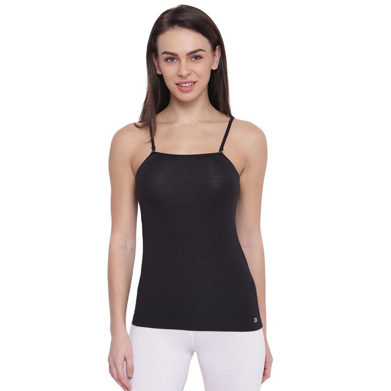 Enamor Essentials Womens E007-Sleeveless Slim Fit Camisole Black (M)