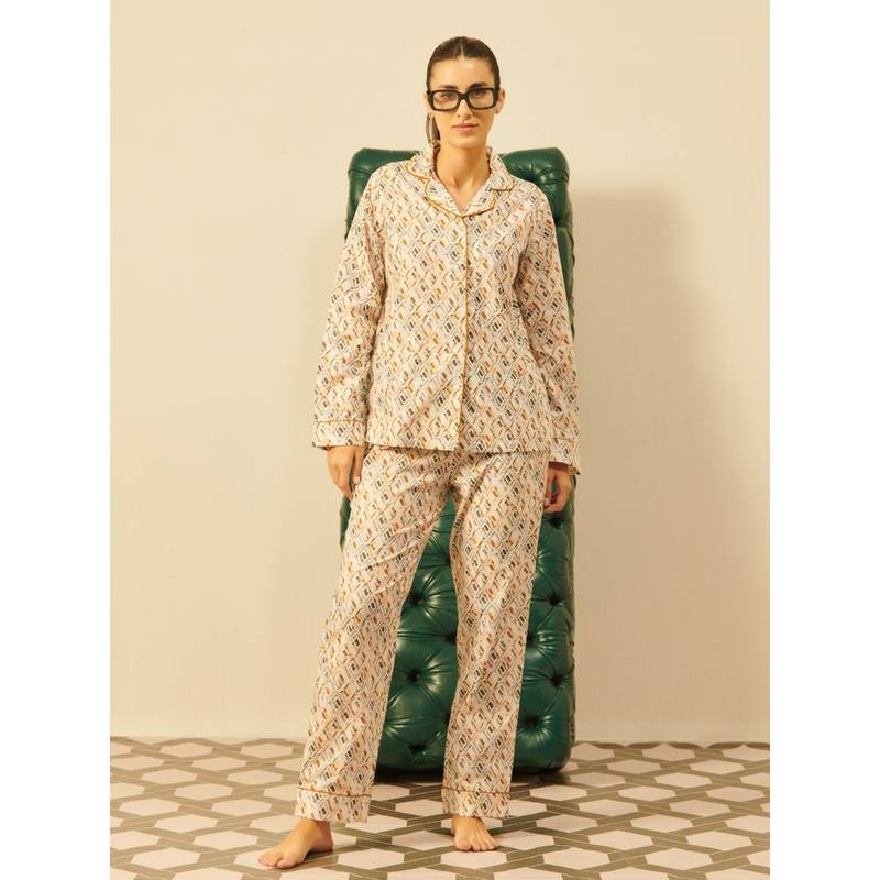 Dusk Attire Sage Shirt and Pyjama (Set of 2) (XS)