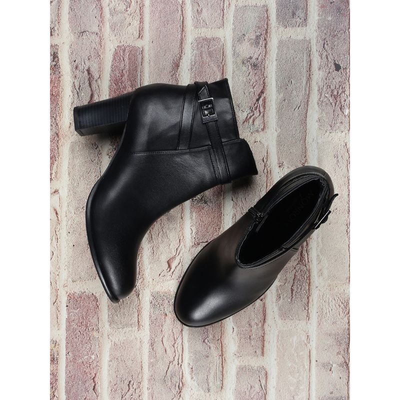 Monrow Solid Black Block Boots (EURO 36)