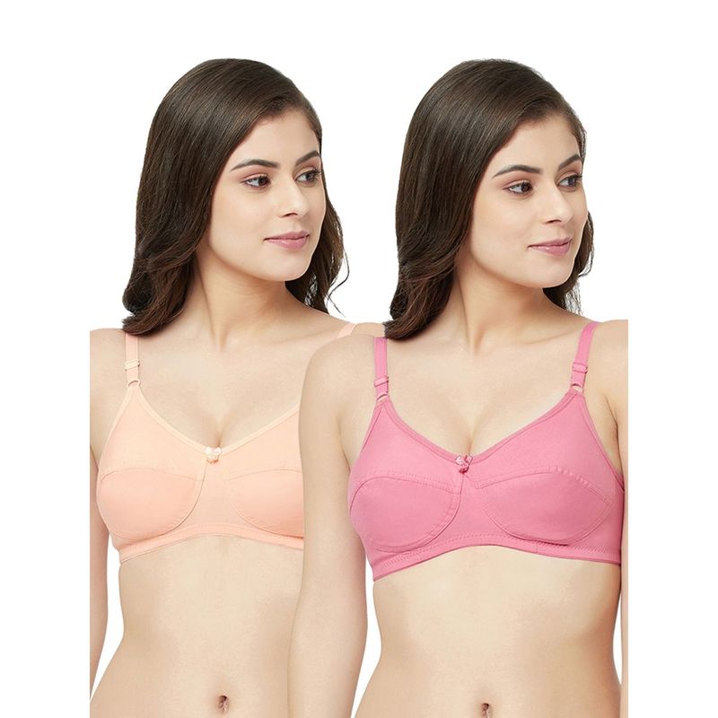 Buy Groversons Paris Beauty Women's Non-padded Non-wired Full Coverage  Cotton Bra - Pink online