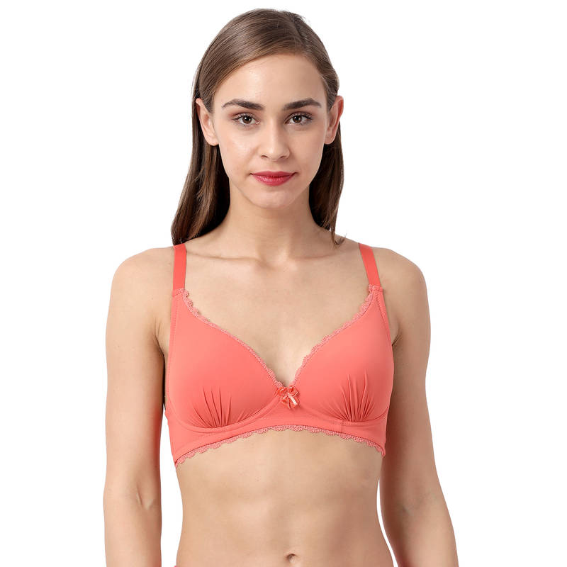 Taabu by Shyaway Plunge Bras - Padded Wirefree 3/4 Coverage - Orange (32C)