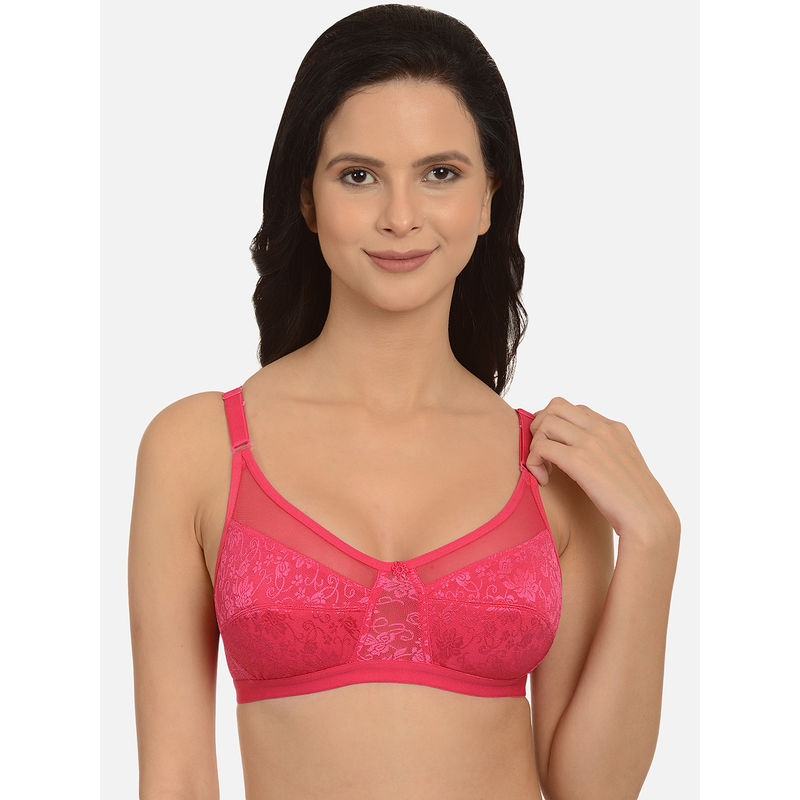 Mod & Shy Non-Padded Non Wired Mesh Net Minimizer Bra - Pink (36C)