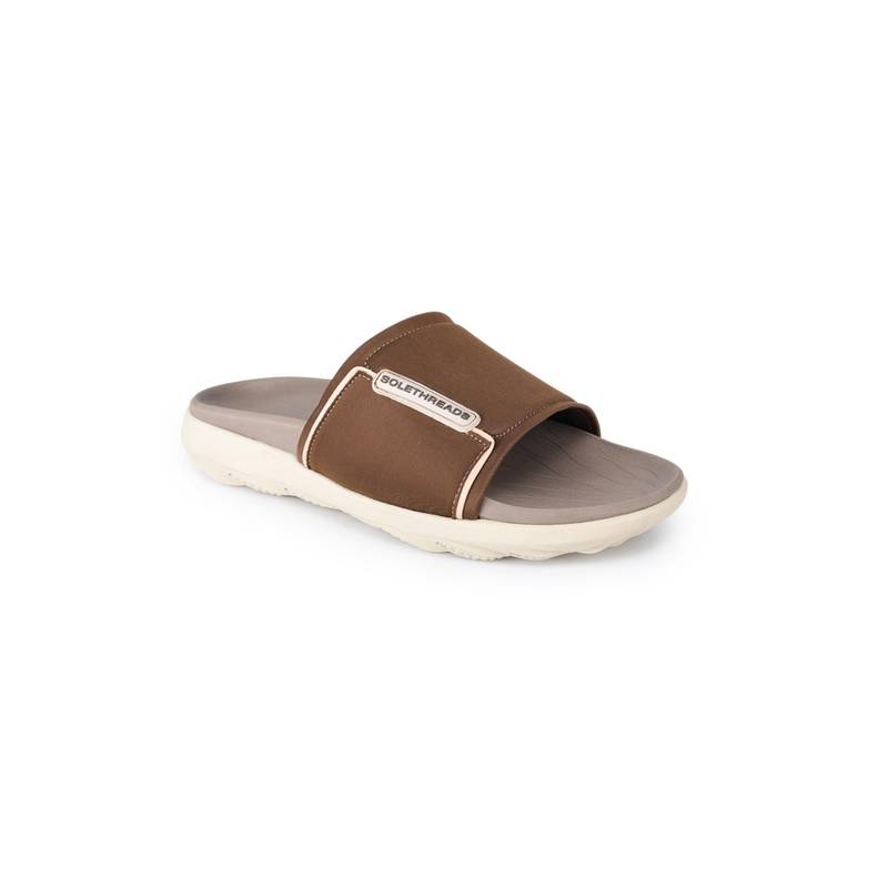 SOLETHREADS Men Brown Casual Lightweight Anti-Slip Eva Sliders (EURO 41)