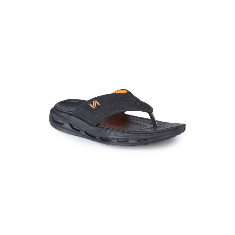 SOLETHREADS Men Black Casual Lightweight Anti-Slip Eva Flipflops (EURO 41)