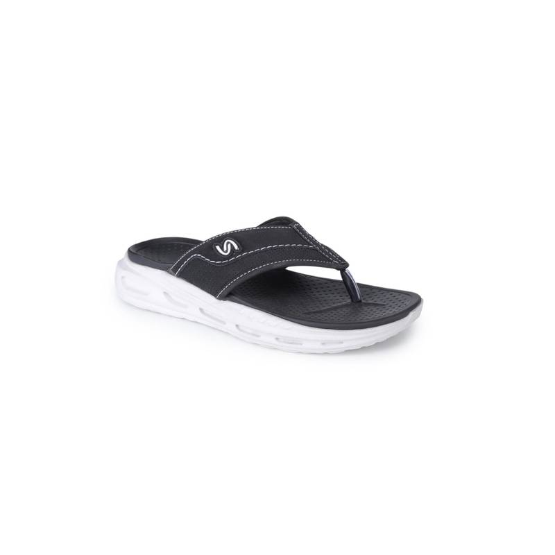 SOLETHREADS Men Black Casual Lightweight Anti-Slip Eva Flipflops (EURO 41)