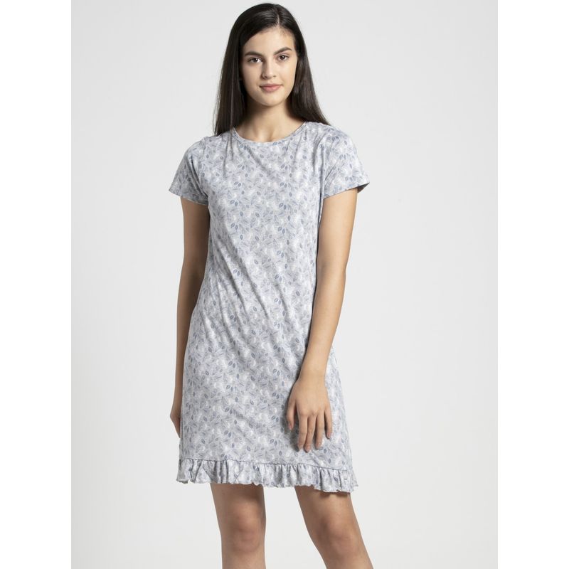 Jockey Light Grey Melange Assorted Prints Sleep Dress Style Number-RX25 - (S)