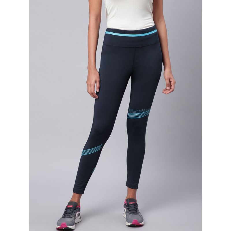 Alcis Women Navy Solid Training Tights (XS)
