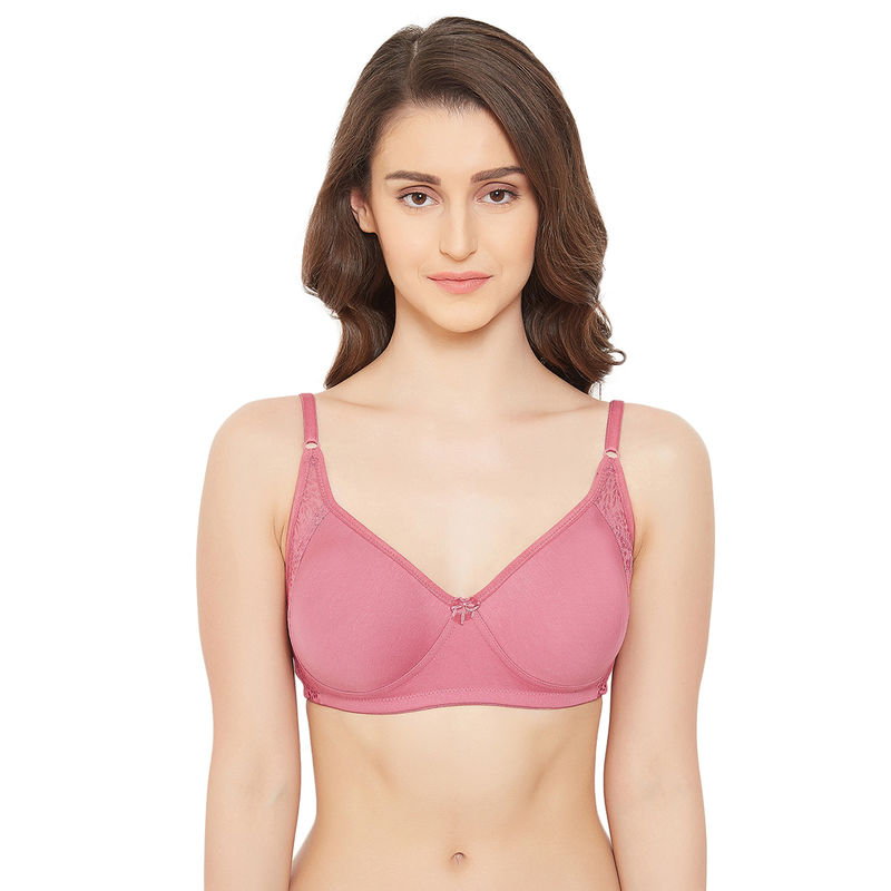 Clovia Cotton Rich Solid Non-Padded Full Cup Wire Free T-shirt Bra - Light Pink (38B)