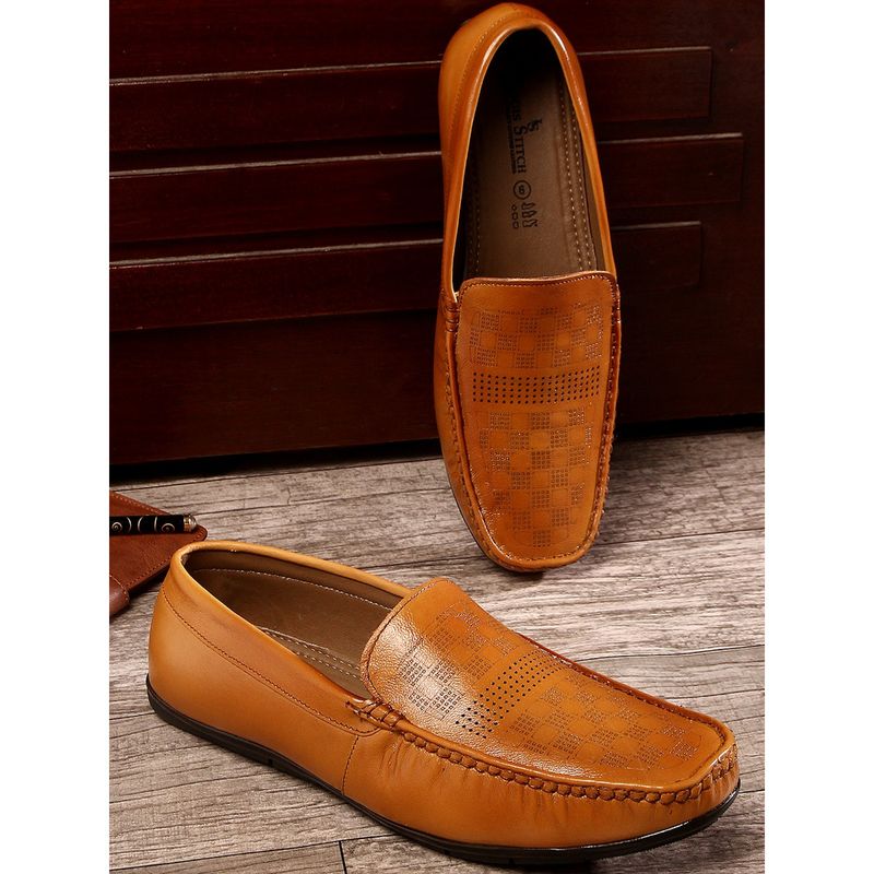 Louis Stitch Tortilla Brown Premium Italian Leather Handcrafted Textured Loafers for Men (UK 6)