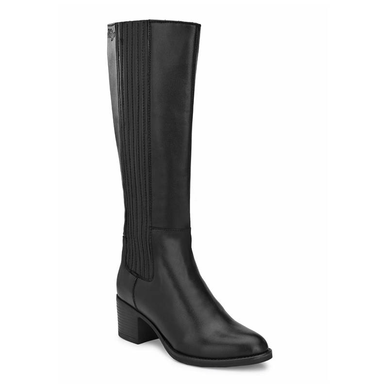 Delize Womens Black Knee Chelsea Boots (EURO 40)