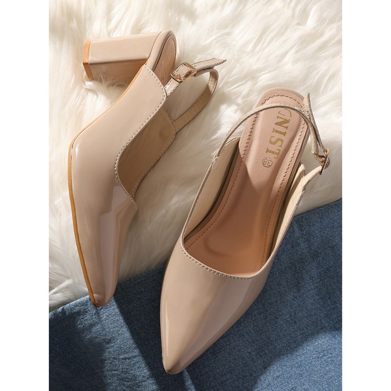 GNIST Classic Nude Block Pump Heels (EURO 37)