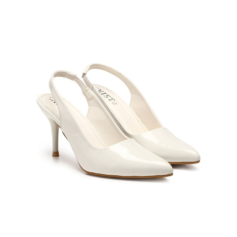 GNIST Pointed White Stiletto Pump Heels (EURO 39)