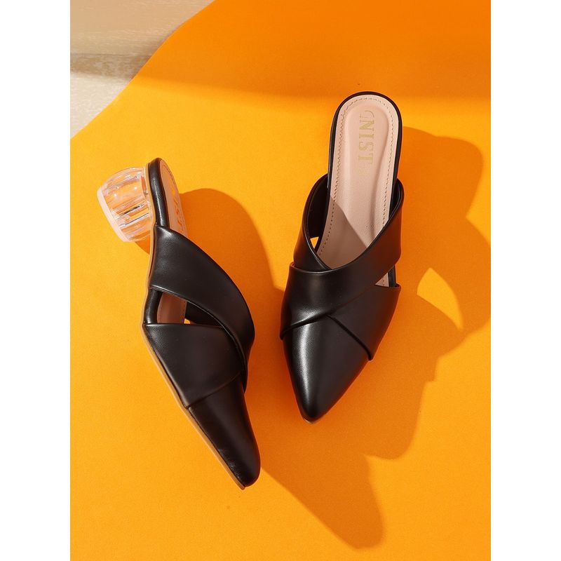 GNIST Comfort Black Pointed Toe Mule Heels (EURO 40)
