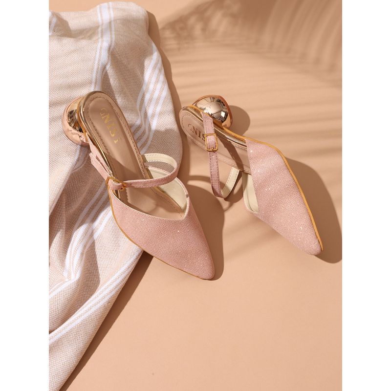 GNIST Party Pink Pointed Toe Mule Heels (EURO 41)