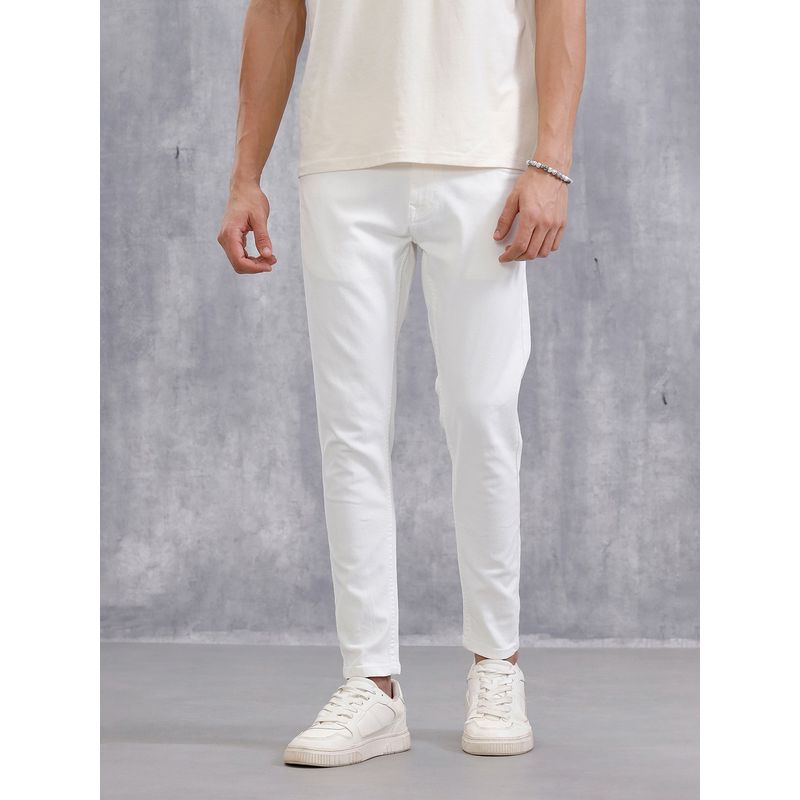 WROGN Solid Skinny Crop White Jeans (34)